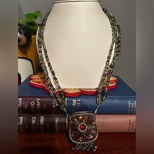 Vintage Afghani Kuchi Prayer Box Necklace